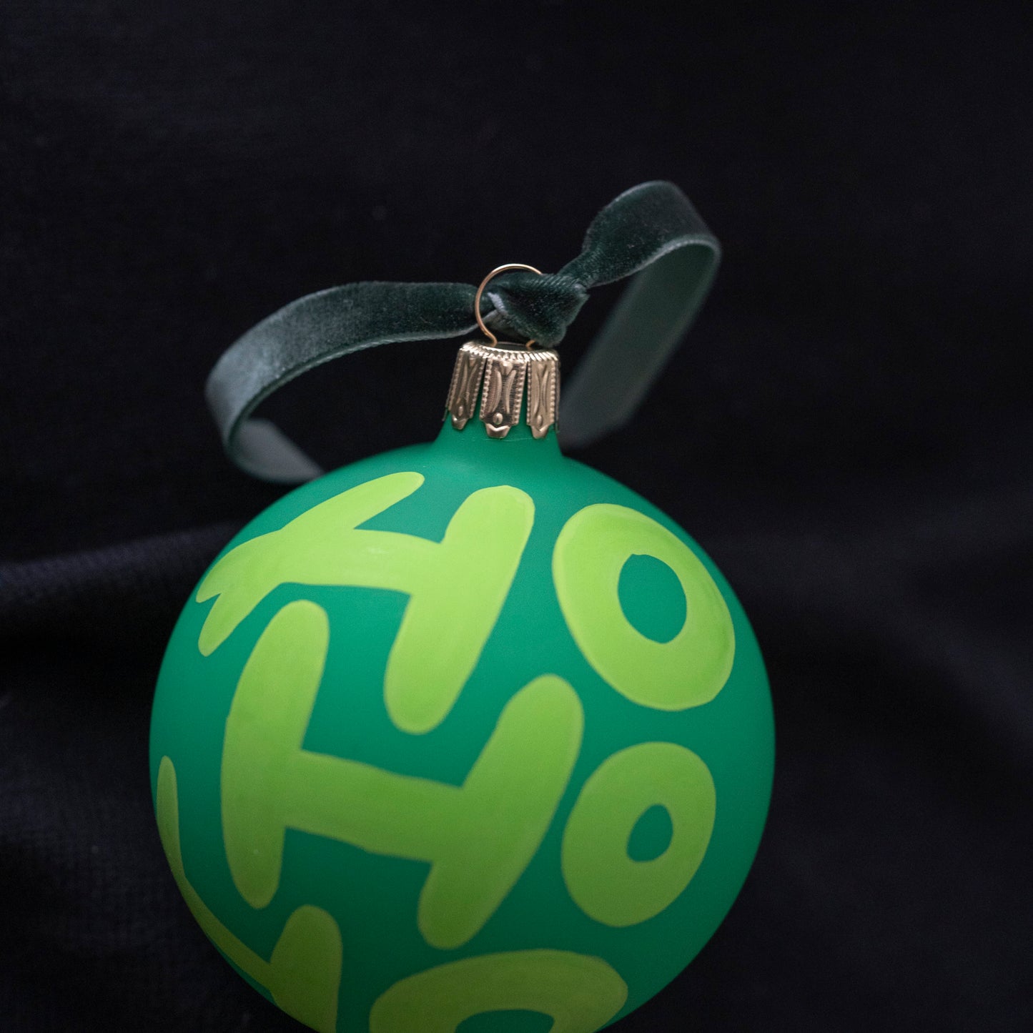Weihnachtskugel „Ho Ho Ho“ - neongrün