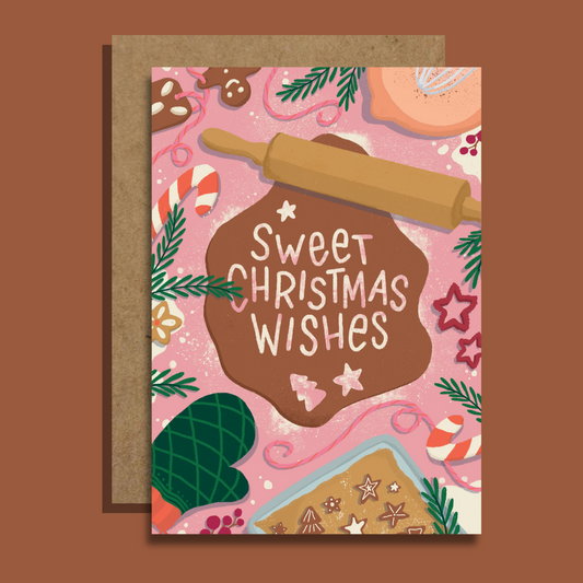 "Sweet Christmas Wishes" - Klappkarte A6 inkl. Umschlag