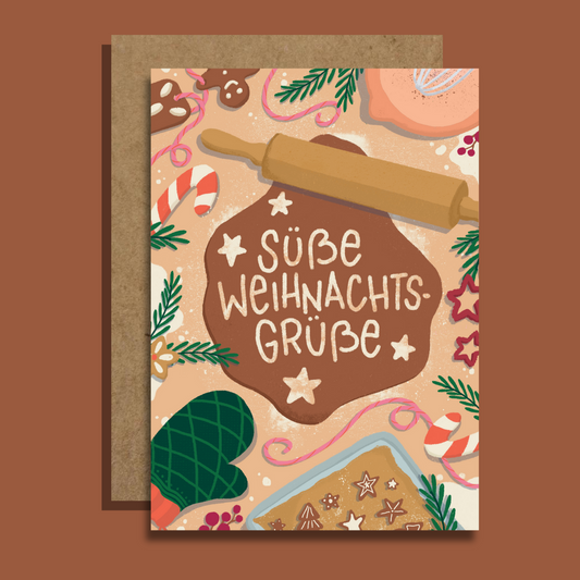 "Süße Weihnachtsgrüße" - Klappkarte A6 inkl. Umschlag