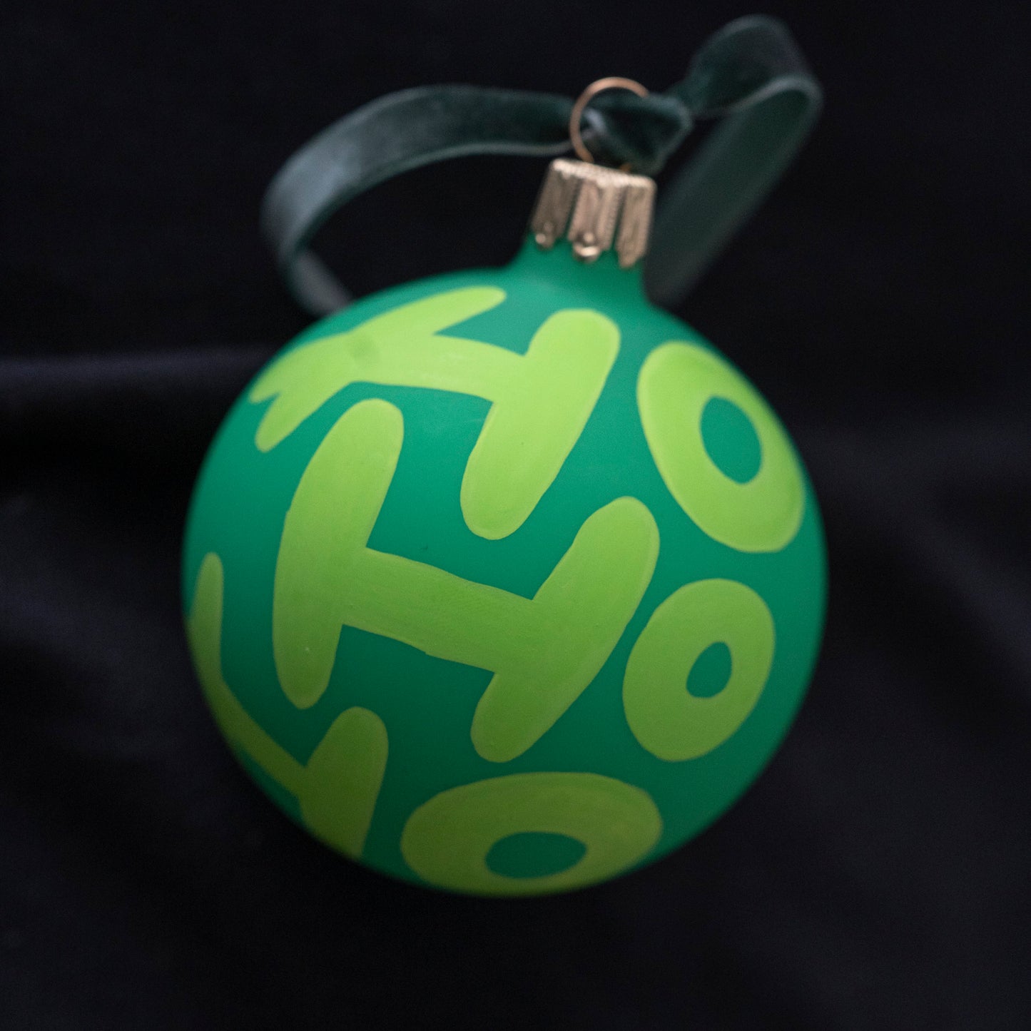 Weihnachtskugel „Ho Ho Ho“ - neongrün