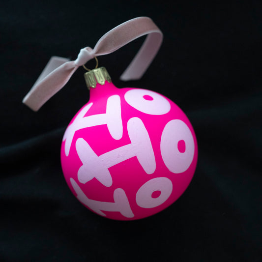 Weihnachtskugel "Ho Ho Ho" - neonpink