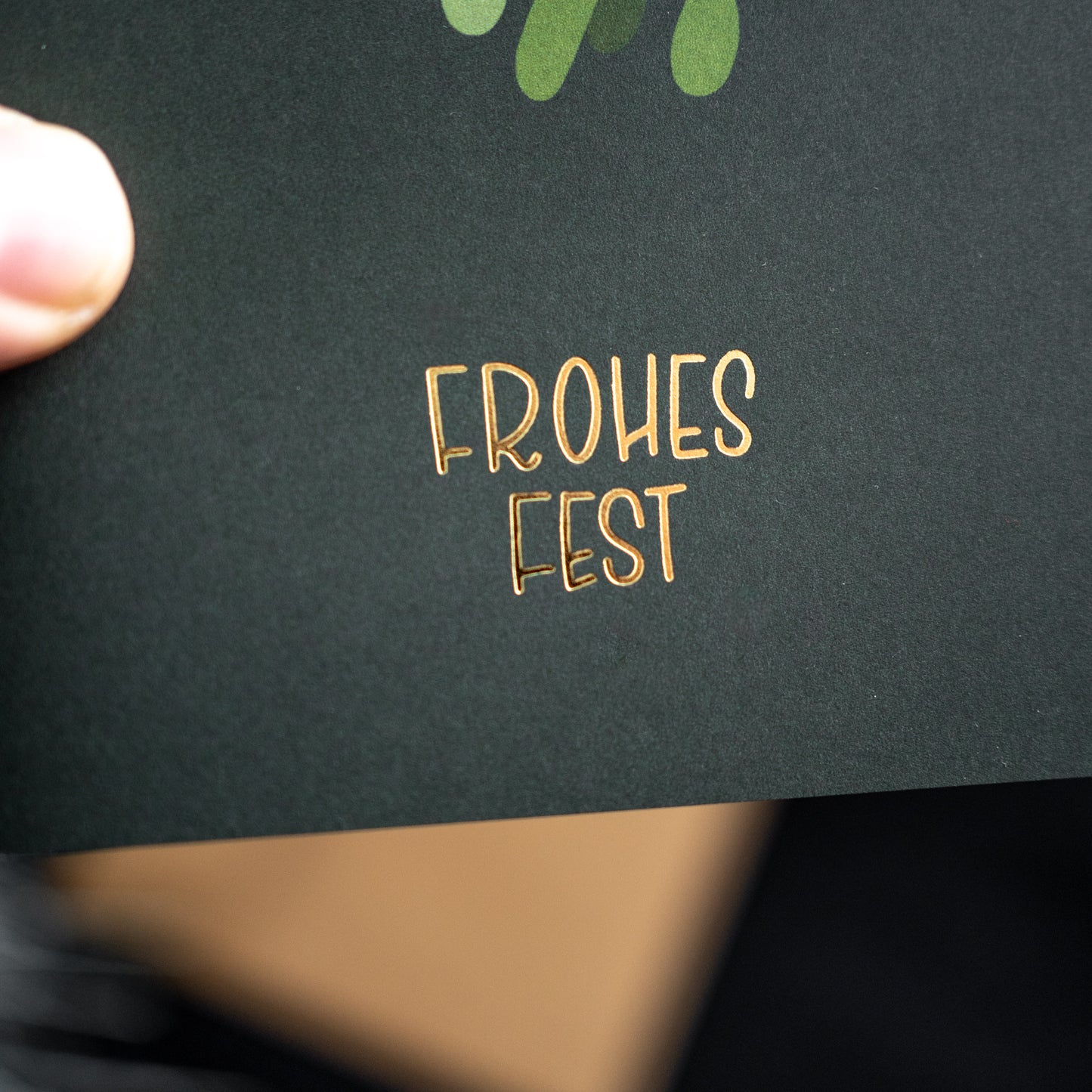 5er-Set Klappkarte "Weihnachtskranz" mit Goldprägung & Umschlägen